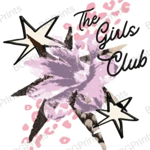 Estampa central exclusivo THE GIRLS CLUB - diseño digital para indumentaria