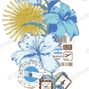 Estampa central exclusivo ARGENTINA VIAJE - diseño digital para indumentaria