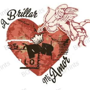 Estampa central exclusivo A BRILLAR MI AMOR - diseño digital para indumentaria