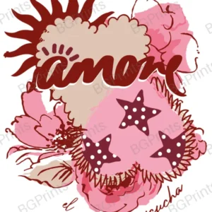 Estampa central exclusivo AMORE - diseño digital para indumentaria