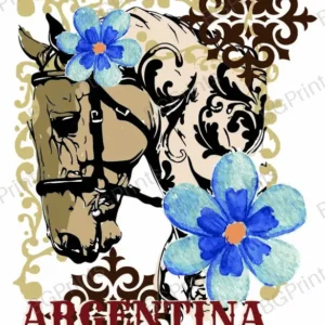 Estampa central exclusivo CABALLO ARG - diseño digital para indumentaria
