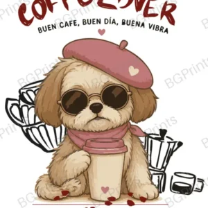 Estampa central exclusivo COFFE LOVER - diseño digital para indumentaria