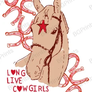 Estampa central exclusivo COWGIRLS - diseño digital para indumentaria