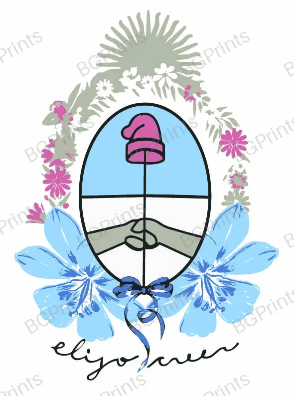 Estampa central exclusivo ELIJO CREER - diseño digital para indumentaria