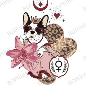 Estampa central exclusivo TAROT THE EMPRESS BULLDOG - diseño digital para indumentaria