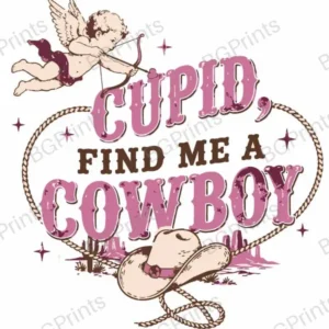 Estampa central exclusivo FIND ME COWBOY - diseño digital para indumentaria