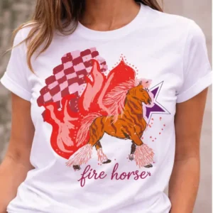 Estampa central exclusivo FIRE HORSE - diseño digital para indumentaria