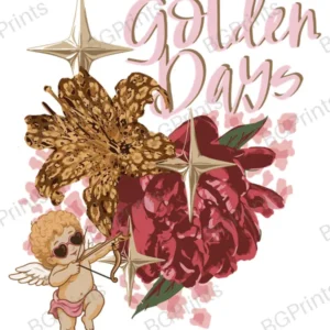 Estampa central exclusivo GOLDEN DAYS - diseño digital para indumentaria