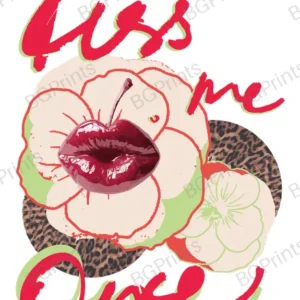 Estampa central exclusivo KISS ME - diseño digital para indumentaria