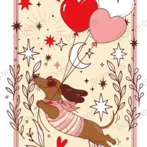 Estampa central exclusivo TAROT THE FORCE DACHSHUND - diseño digital para indumentaria