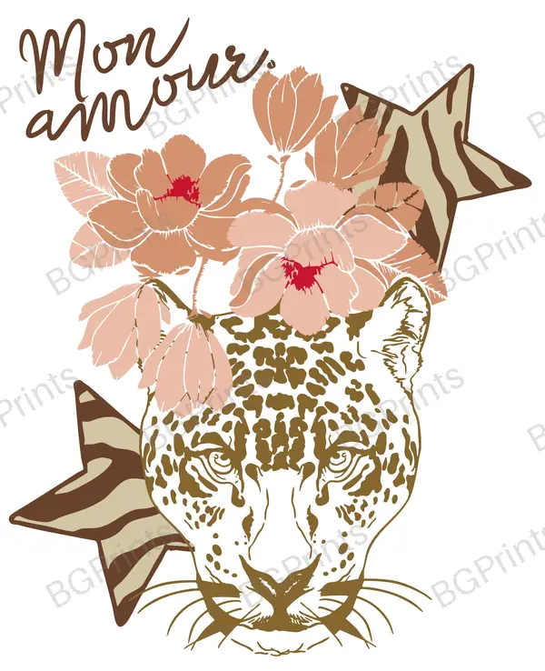 Estampa central exclusivo MON AMOUR - diseño digital para indumentaria