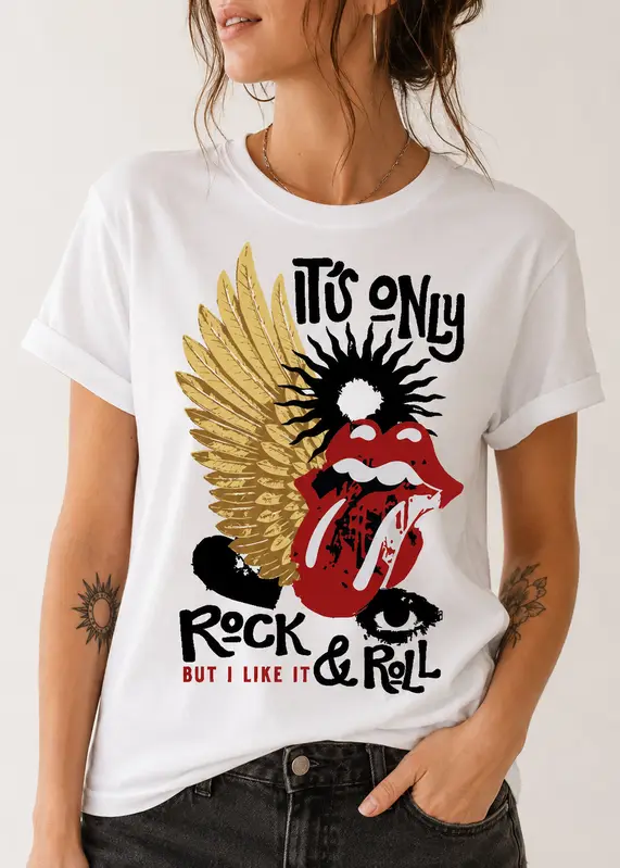 Estampa central exclusivo ONLY ROCK AND ROLL - diseño digital para indumentaria