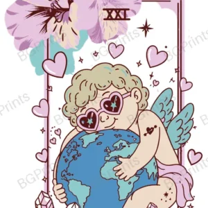 Estampa central exclusivo TAROT THE WORLD - diseño digital para indumentaria