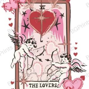 Estampa central exclusivo TAROT THE LOVERS - diseño digital para indumentaria