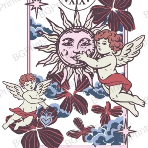 Estampa central exclusivo TAROT THE SUN - diseño digital para indumentaria