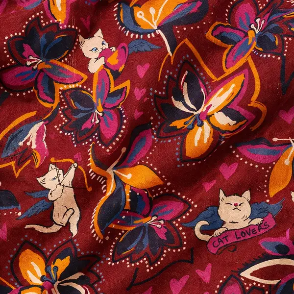 Rapport textil exclusivo CAT LOVERS - diseño impreso en tela para indumentaria