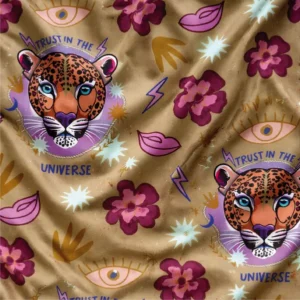 Rapport textil exclusivo LEOPARD KISS - diseño impreso en tela para indumentaria