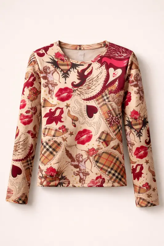 Rapport textil exclusivo LOVE FEST - diseño impreso en tela para indumentaria