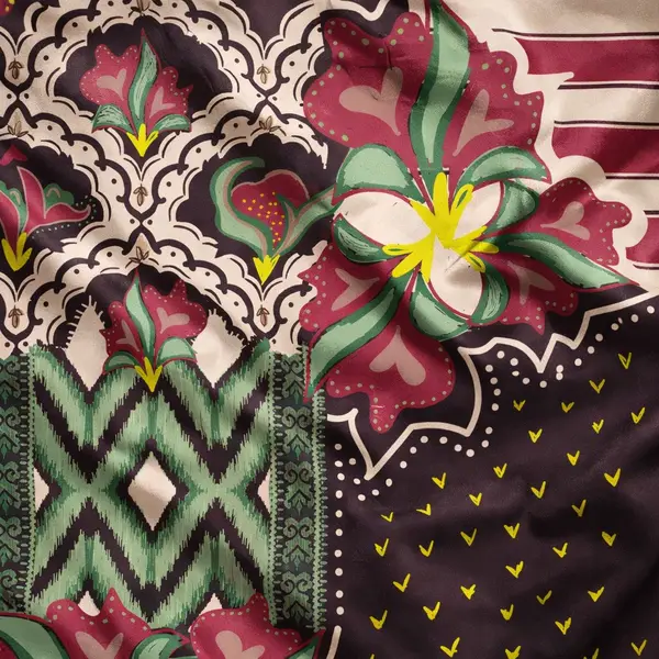 Rapport textil exclusivo FLOWER NIGHT - diseño impreso en tela para indumentaria