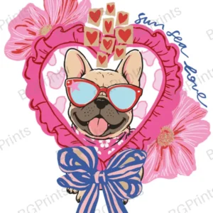 Estampa central exclusivo BULLDOG SUN - diseño digital para indumentaria