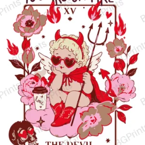 Estampa central exclusivo TAROT THE DEVIL - diseño digital para indumentaria